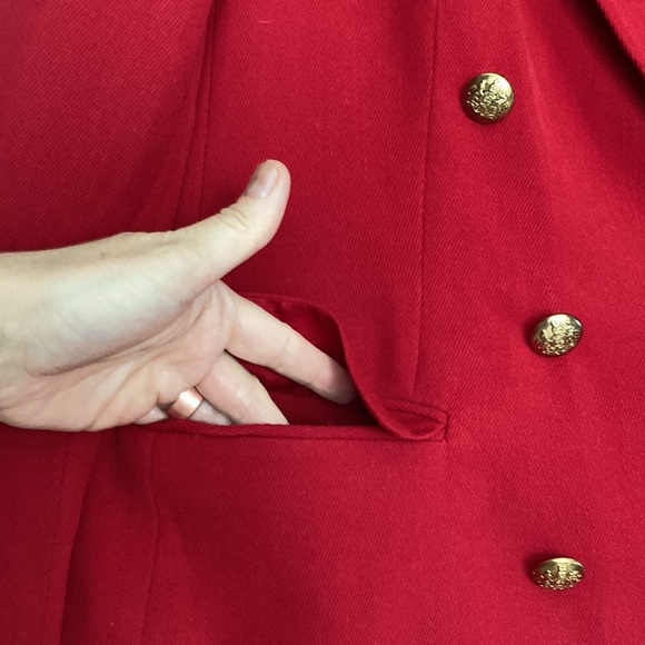 Vintage Lauren Ralph Lauren Double Breasted Red Blazer - 12P - Picture 5 of 8